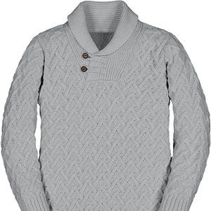 Boys Shawl Collar Pullover Sweater Long Sleeve Button Cable Knit Top